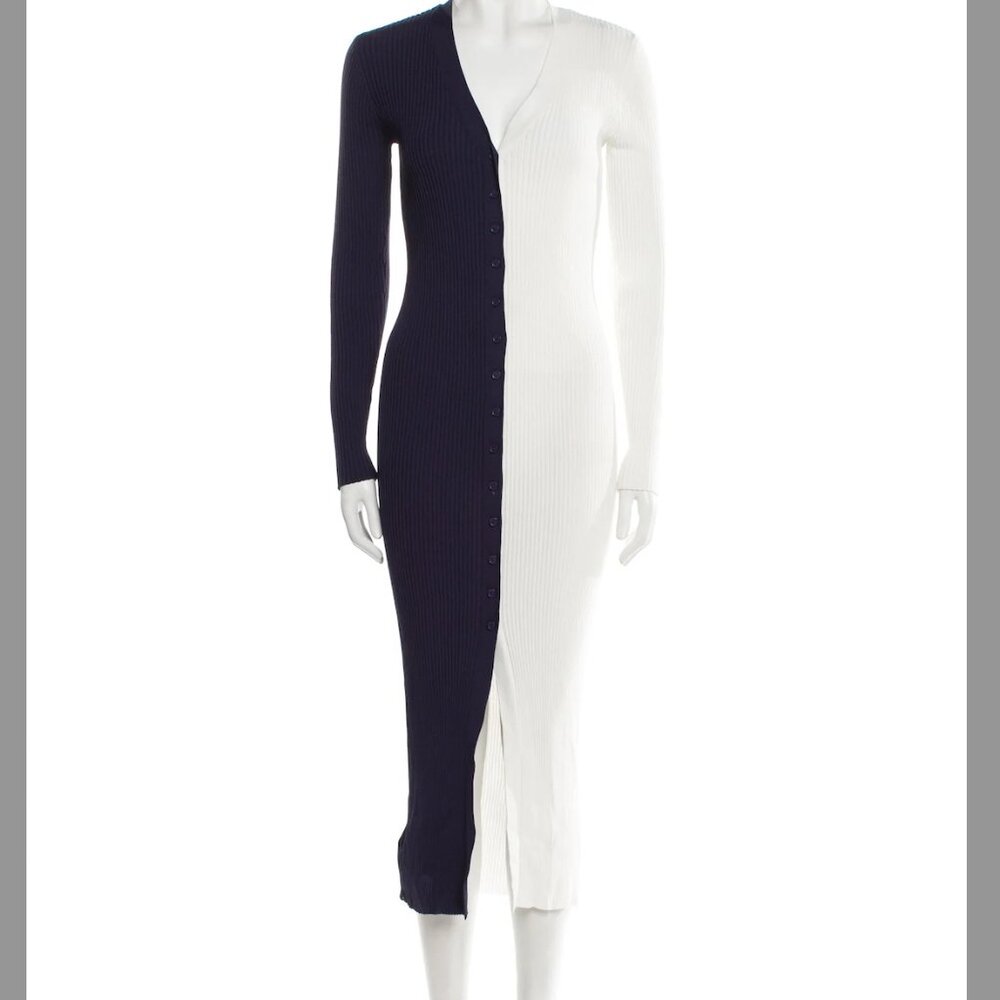 Staud Shoko Sweater Dark Blue & White